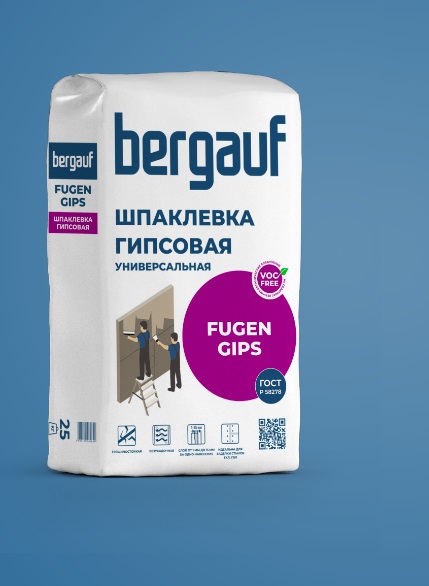 Шпаклевка гипсовая универсальная Bergauf Fugen Gips, 25кг